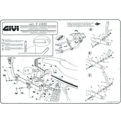 GIVI 1000F UNIVERSAL MONORACK ARKA ÇANTA TAŞIYICI