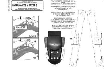 GIVI 366KIT YAMAHA FZ8-FAZER8 (10-15) YAN ÇANTA TASIYICI BAGLANTI KITI