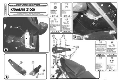 GIVI 442FZ KAWASAKI Z 1000 (03-06) ARKA ÇANTA TAŞIYICI