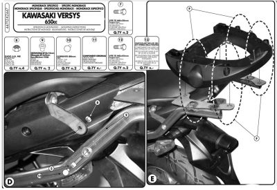 GIVI 447FZ KAWASAKI VERSYS 650 (06-09) ARKA ÇANTA TAŞIYICI