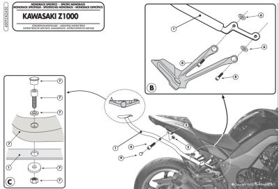 GIVI 450FZ KAWASAKI Z 1000 (10-13) ARKA ÇANTA TAŞIYICI