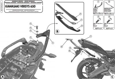 GIVI 451FZ KAWASAKI VERSYS 650 (10-14) ARKA ÇANTA TAŞIYICI