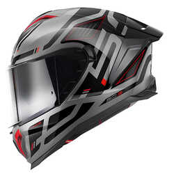 GIVI 50.3 QUASAR MAT TITANIUM-SİYAH-KIRMIZI KASK - Thumbnail