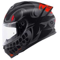 GIVI 50.X BONES MAT SİYAH-KIRMIZI KASK - Thumbnail