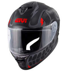 GIVI - GIVI 50.X BONES MAT SİYAH-KIRMIZI KASK (1)