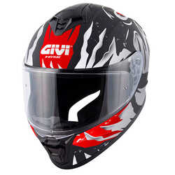 GIVI - GIVI 50.X SHARKBITE MAT SİYAH-BEYAZ-KIRMIZI KASK (1)