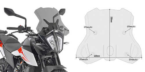 GIVI 7710D KTM 790 ADVENTURE / R (19-20) - 890ADVENTURE (21-22) - 390 ADVENTURE (20) RÜZGAR SİPERLİK