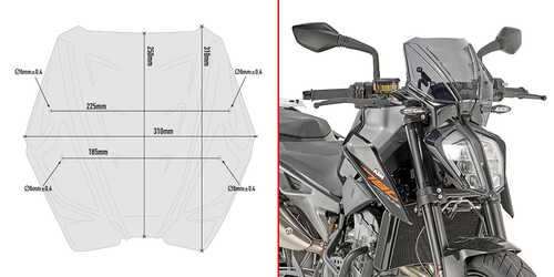 GIVI A7708 KTM DUKE 790 (18-20) - 890 DUKE R (21-23) RÜZGAR SİPERLİK