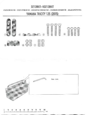 GIVI D2120KIT YAMAHA TRICITY 125-155 (14-22) RÜZGAR SİPERLİK BAĞLANTISI