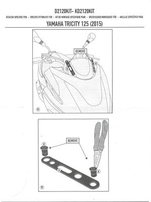 GIVI D2120KIT YAMAHA TRICITY 125-155 (14-22) RÜZGAR SİPERLİK BAĞLANTISI