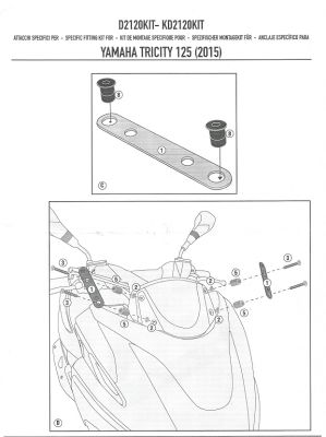 GIVI D2120KIT YAMAHA TRICITY 125-155 (14-22) RÜZGAR SİPERLİK BAĞLANTISI