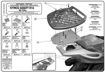 GIVI E137 KYMCO AGILITY 50-125-150-200 (08-13) ARKA ÇANTA TAŞIYICI