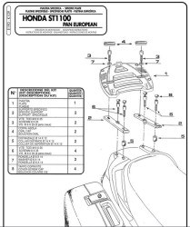 GIVI E190 HONDA ST 1100 PAN EUROPEAN ARKA ÇANTA TAŞIYICI - Thumbnail