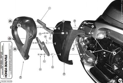 GIVI E221M HONDA NT 700 DEAUVILLE (06-12) ARKA ÇANTA TAŞIYICI