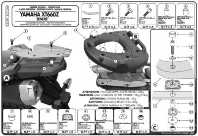 GIVI E333M YAMAHA XT 660Z TENERE (08-16) ARKA ÇANTA TAŞIYICI