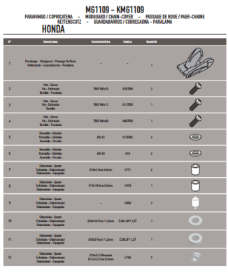 GIVI MG1109 HONDA NC 700 X-S - NC 750 X-S - INTEGRA 700 ZİNCİR MUHAFAZA VE ÇAMURLUK