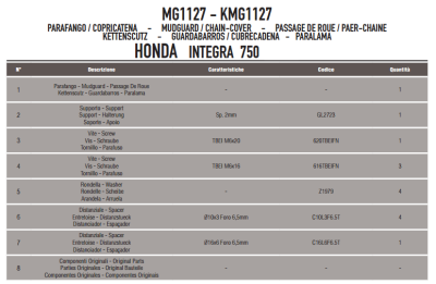GIVI MG1127 HONDA INTEGRA 750 (14-18) ZINCIR MUHAFAZA VE ÇAMURLUK