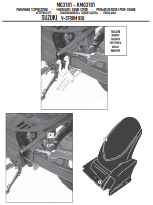 GIVI MG3101 SUZUKI DL 650 V-STROM (11-16) ZINCIR MUHAFAZA VE ÇAMURLUK