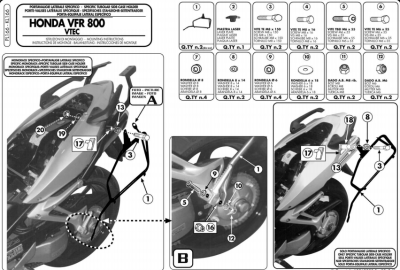 GIVI PL166 HONDA VFR 800 VTEC (02-11) YAN ÇANTA TASIYICI