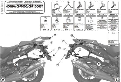 GIVI PL208 HONDA CBF 1000 - CBF 1000ST (10-14) YAN ÇANTA TASIYICI