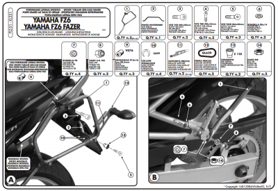 GIVI PL351 YAMAHA FZ6 - FZ6 600 FAZER (04-06) YAN ÇANTA TASIYICI