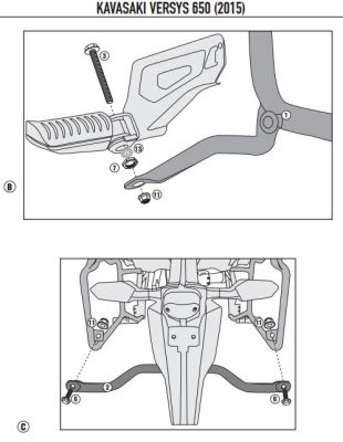 GIVI PL4114 KAWASAKI VERSYS 650 (15-18) YAN ÇANTA TASIYICI