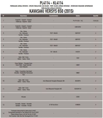 GIVI PL4114 KAWASAKI VERSYS 650 (15-18) YAN ÇANTA TASIYICI