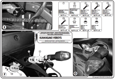 GIVI PL447 KAWASAKI VERSYS 650 (06-09) YAN ÇANTA TASIYICI