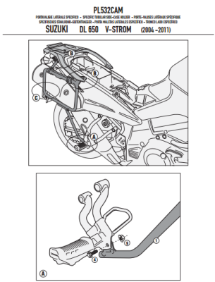 GIVI PL532CAM SUZUKI DL 650 V-STROM (04-11) YAN ÇANTA TASIYICI