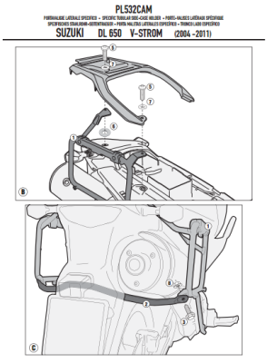 GIVI PL532CAM SUZUKI DL 650 V-STROM (04-11) YAN ÇANTA TASIYICI