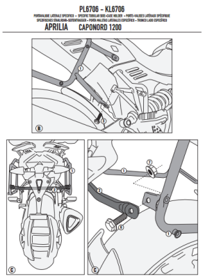 GIVI PL6706 APRILIA CAPONORD 1200 (13-17) YAN ÇANTA TASIYICI