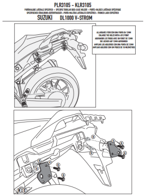 GIVI PLR3105 SUZUKI DL 1000 V-STROM (14-18) YAN ÇANTA TASIYICI