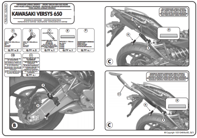 GIVI PLR450 KAWASAKI VERSYS 650 (10-14) YAN ÇANTA TASIYICI