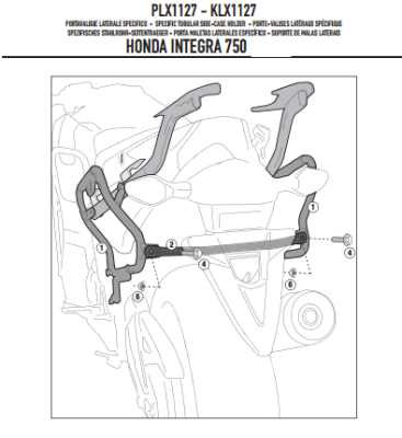 GIVI PLX1127 HONDA INTEGRA 750 (14-15) YAN ÇANTA TASIYICI