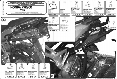 GIVI PLX166 HONDA VFR 800 VTEC (02-11) YAN ÇANTA TASIYICI