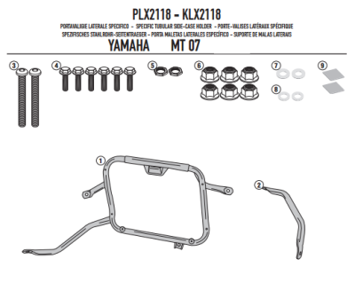 GIVI PLX2118 YAMAHA MT-07 (14-17) YAN ÇANTA TASIYICI