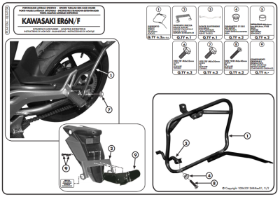 GIVI PLX4104 KAWASAKI ER-6N - ER-6F 650 (12-16) YAN ÇANTA TASIYICI