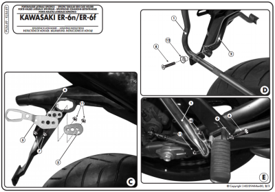 GIVI PLX449 KAWASAKI ER-6N - ER-6F 650 (09-11) YAN ÇANTA TASIYICI