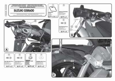 GIVI PLX538 SUZUKI GSR 600 (06-11) YAN ÇANTA TASIYICI