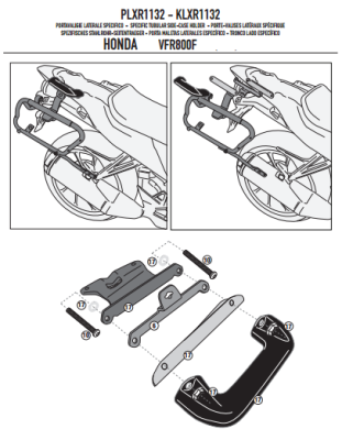 GIVI PLXR1132 HONDA VFR 800 F (14-17) YAN ÇANTA TASIYICI