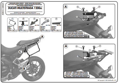 GIVI PLXR312 DUCATI MULTISTRADA 1200 (10-14) YAN ÇANTA TASIYICI