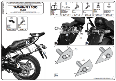 GIVI PLXR359 YAMAHA FZ1 FAZER 1000 (06-15) YAN ÇANTA TASIYICI