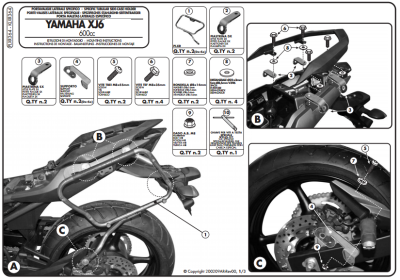 GIVI PLXR364 YAMAHA XJ6 DIVERSION (09-15) YAN ÇANTA TASIYICI