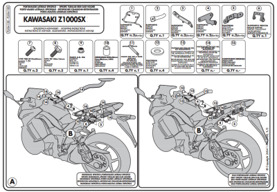 GIVI PLXR4100 KAWASAKI Z 1000 SX (11-18) YAN ÇANTA TASIYICI