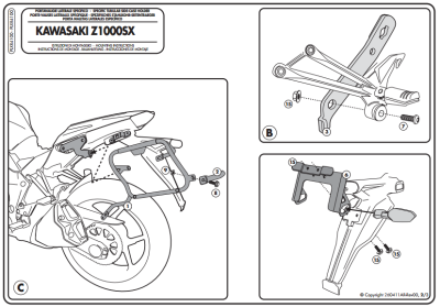 GIVI PLXR4100 KAWASAKI Z 1000 SX (11-18) YAN ÇANTA TASIYICI