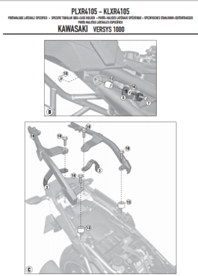 GIVI PLXR4105 KAWASAKI VERSYS 1000 (12-14) YAN ÇANTA TASIYICI