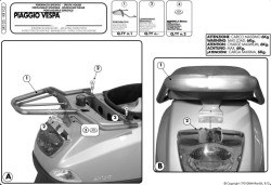 GIVI - GIVI SR105 PIAGGIO VESPA LX - S 50-125-150 (05-14) ARKA ÇANTA TAŞIYICI (1)