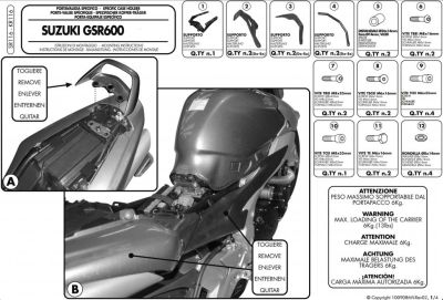 GIVI SR116 SUZUKI GSR 600 (06-11) ARKA ÇANTA TAŞIYICI