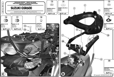 GIVI SR116 SUZUKI GSR 600 (06-11) ARKA ÇANTA TAŞIYICI