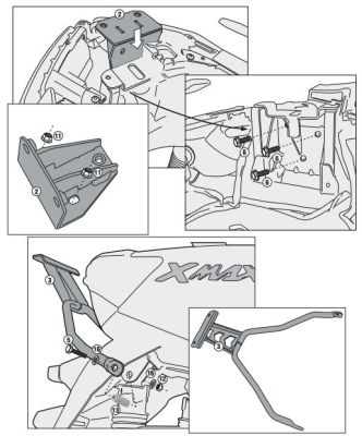 GIVI SR2117 YAMAHA X-MAX 125-250 (14-17) ARKA ÇANTA TAŞIYICI